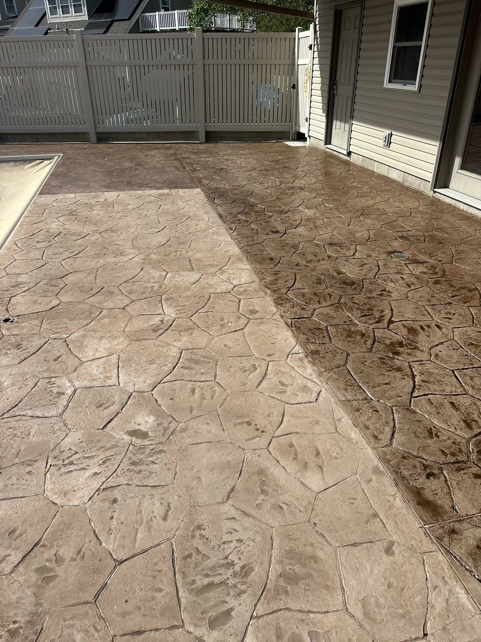 Colored stamped concrete