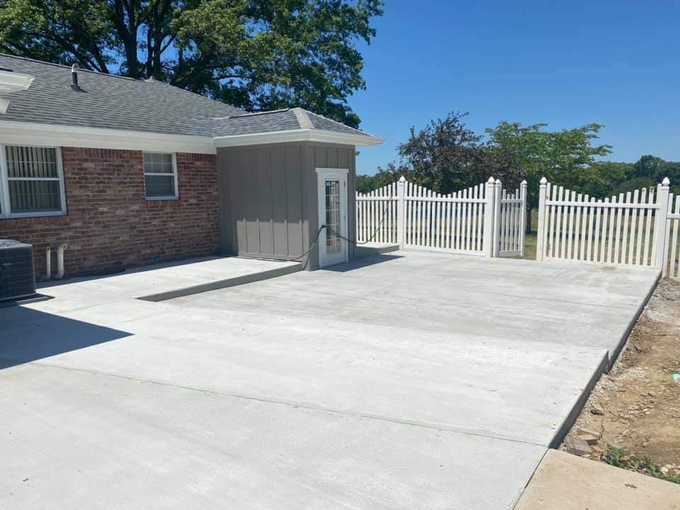 Large concrete driveway at residential property