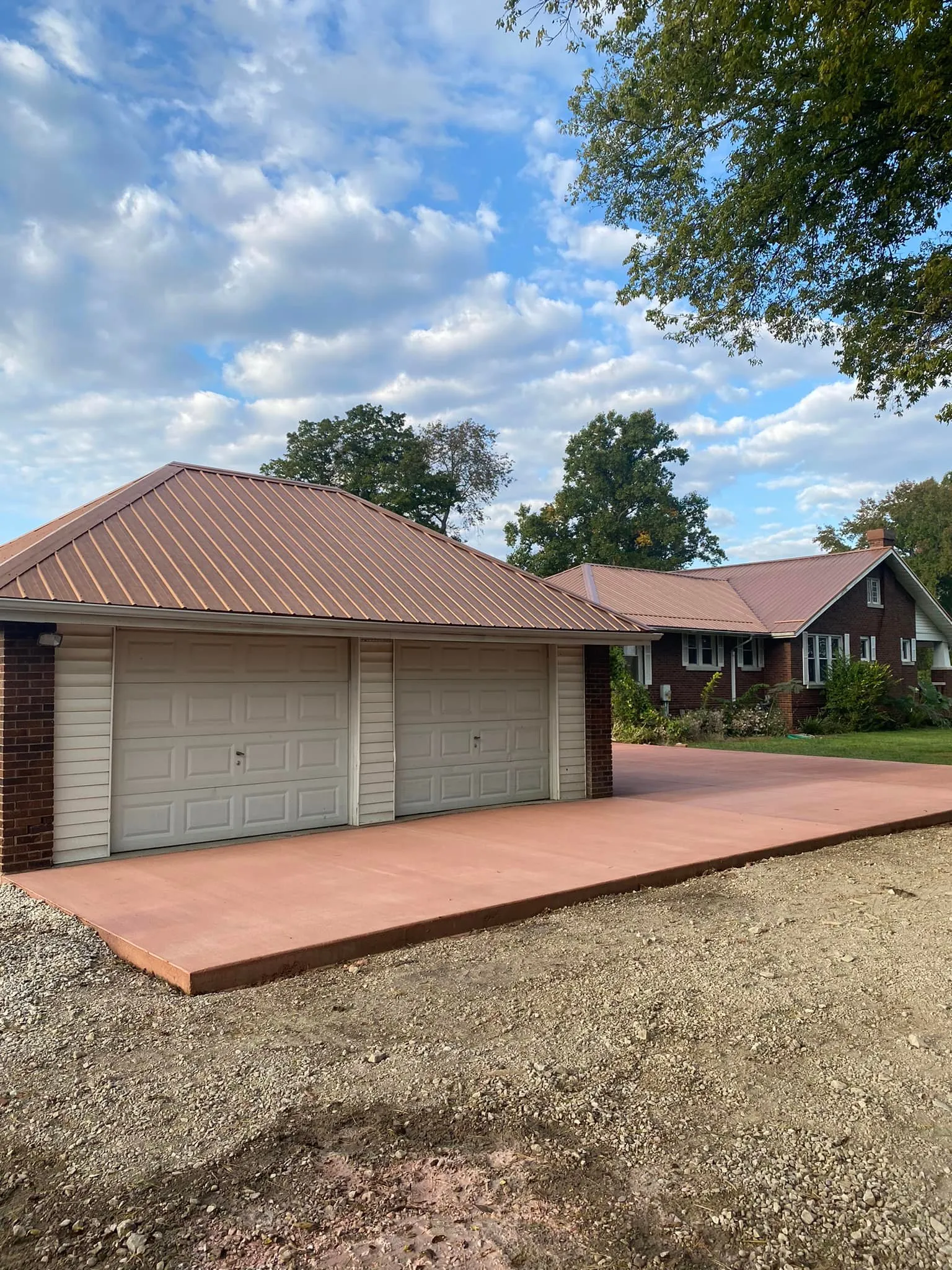 Colored concrete driveway